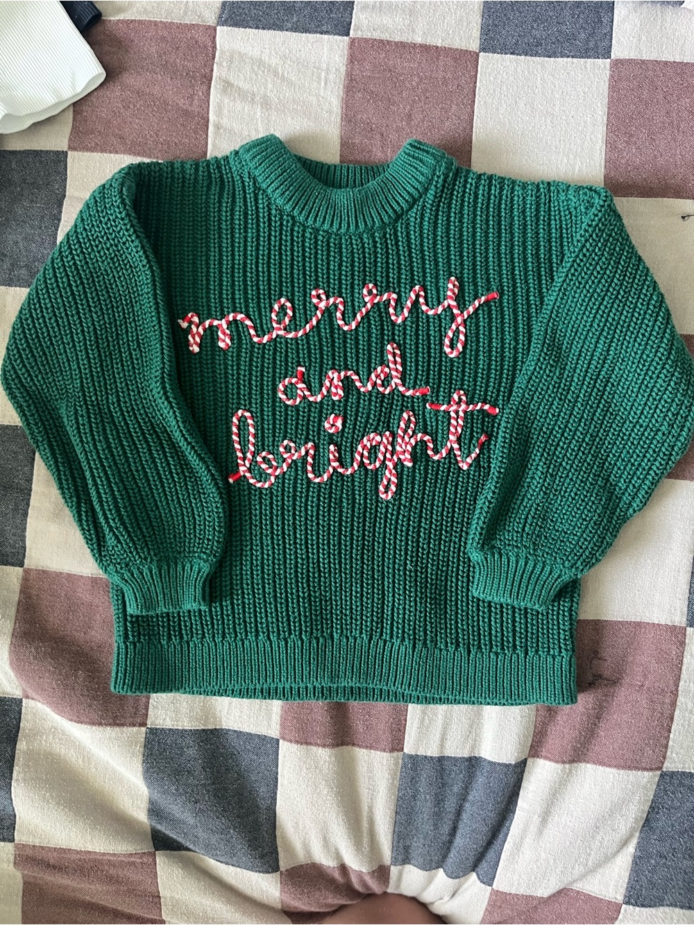 Old Navy Green "Merry and Bright" Knit Sweater